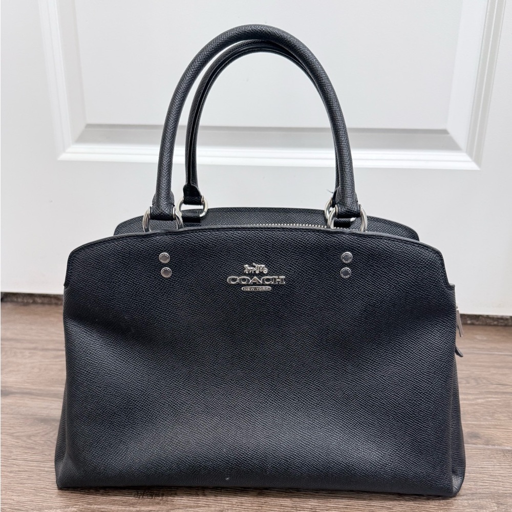Coach Black Textured Satchel